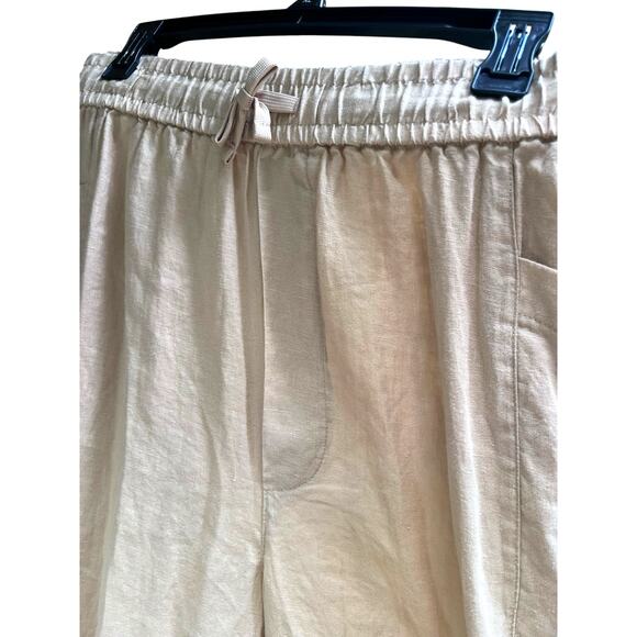 DKNY Pure Linen Drawstring Cargo Pants | Womens XL, sandalwood NEW! - Picture 9 of 12